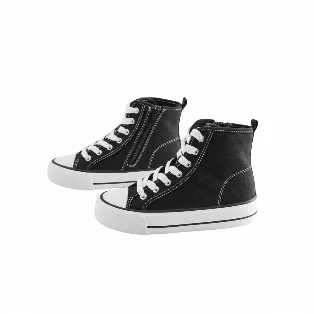 Resized paired view black high-tops