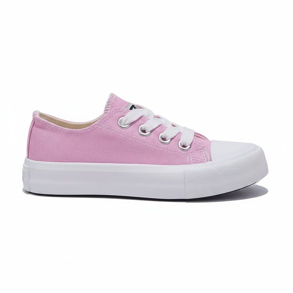Resized side view pink platform sneaker
